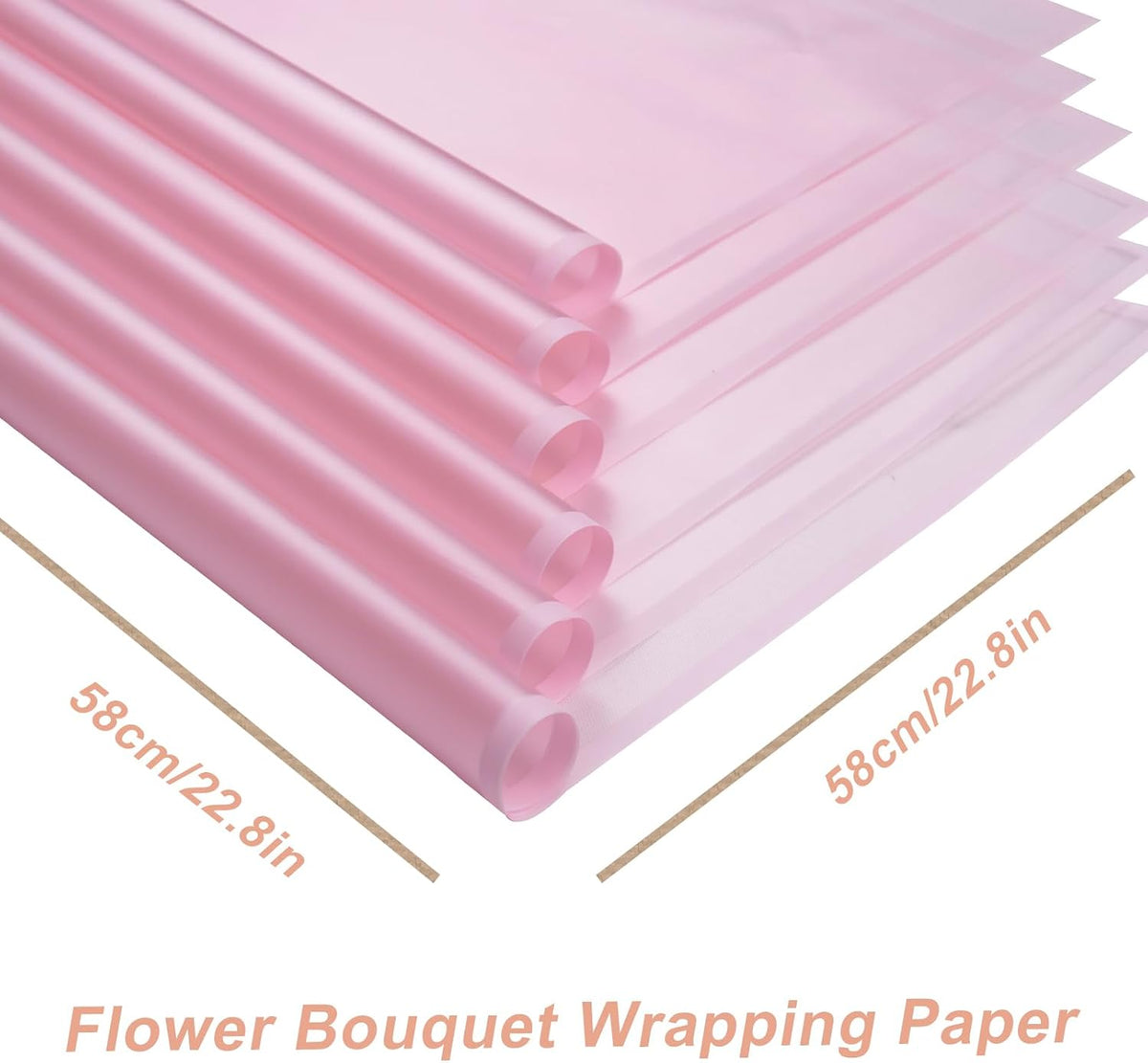 20 Pcs Pink Flower Wrapping Paper,Flower Bouquet Wrapping Paper-Floral Wrapping Paper Waterproof Flowers Bouquet Packing Material with Ribbon Florist Bouquet Supplies DIY Craft Gift Packing
