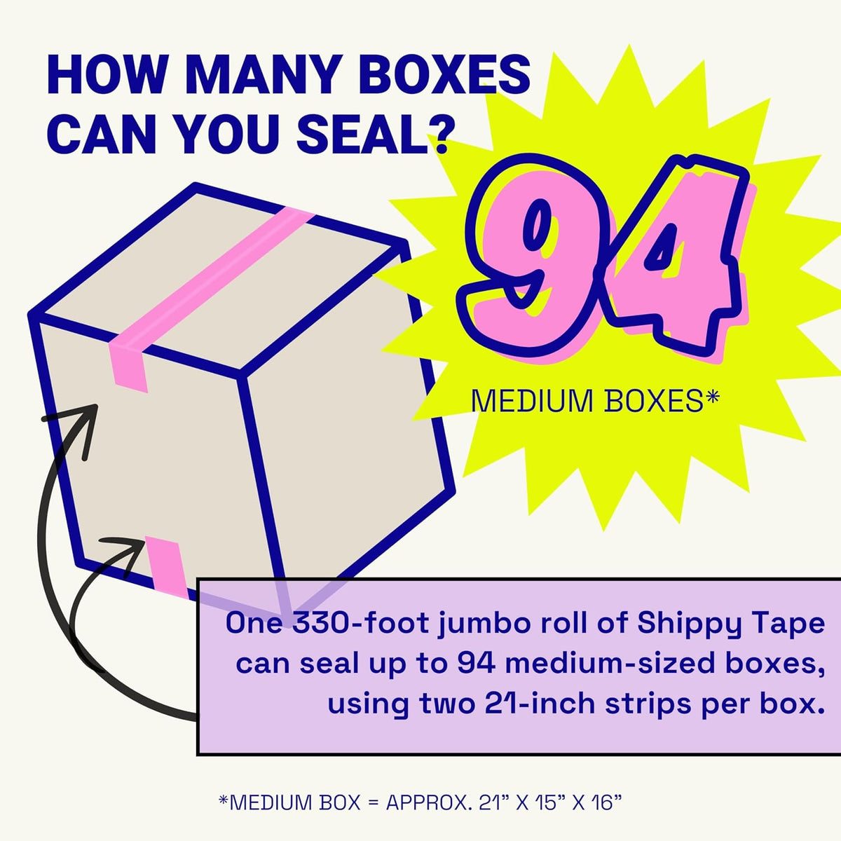Fun Clear Shipping Tape with "Yay, I'm Here!" Print –