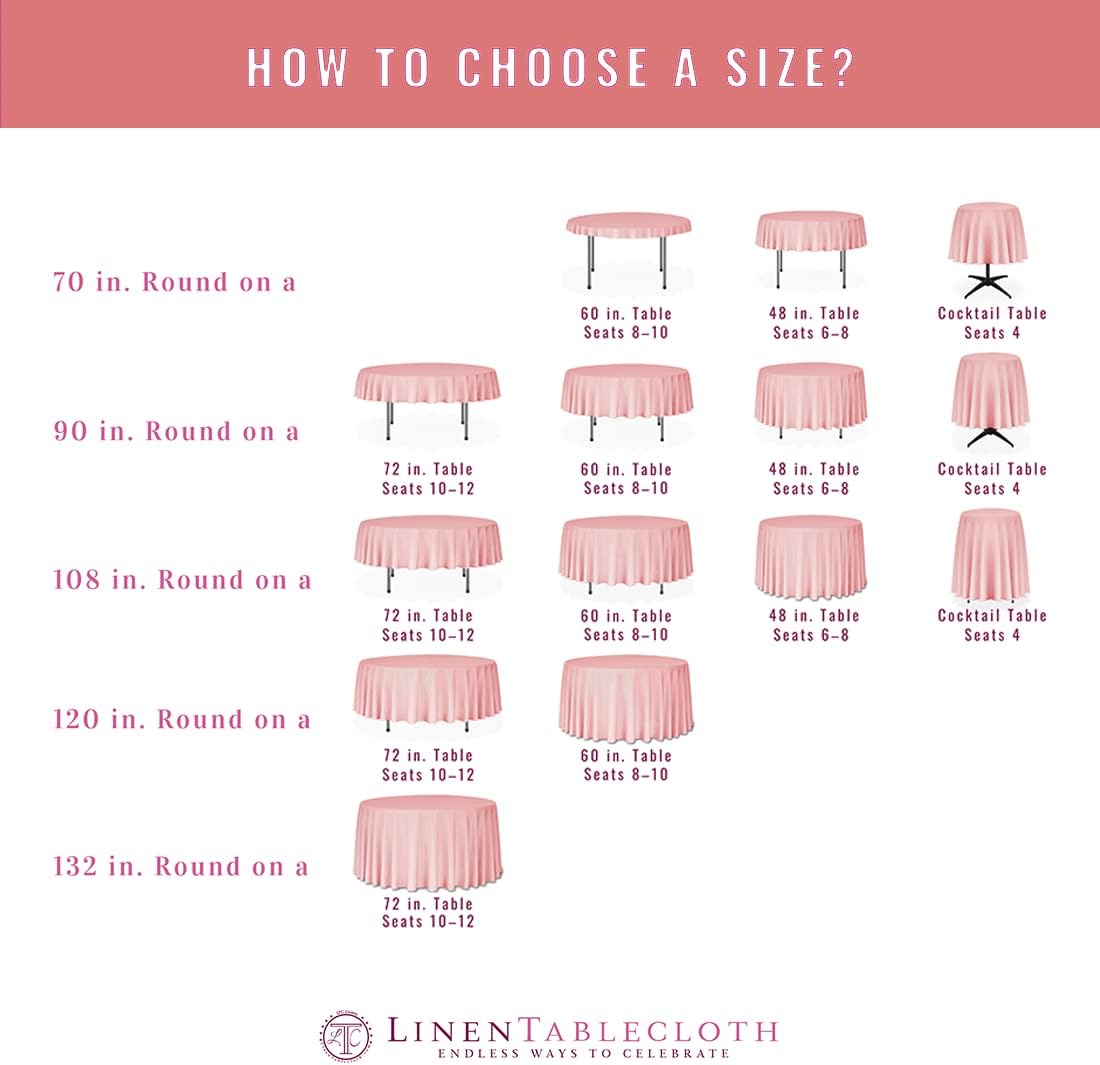 LinenTablecloth 70-Inch Round Polyester Tablecloth Peach