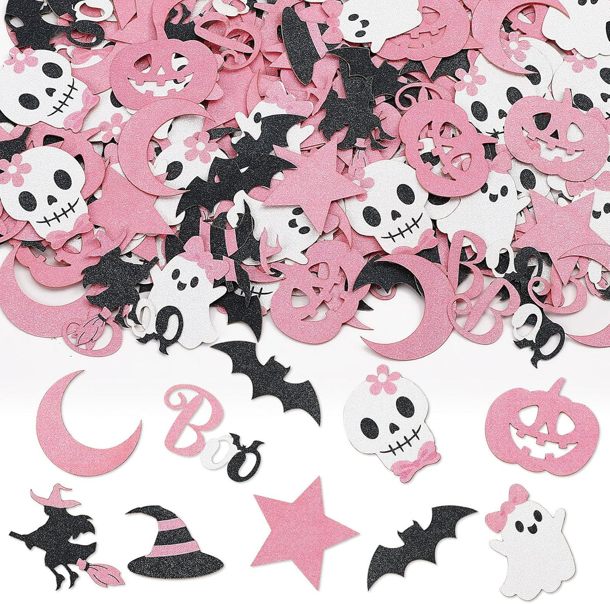 Pink Halloween Confetti Glitter Party Table Decorations