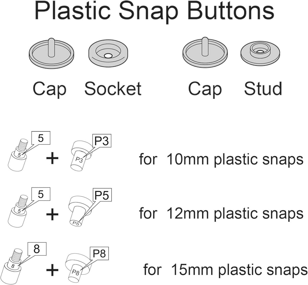 Pink Snap Buttons and Pliers Set