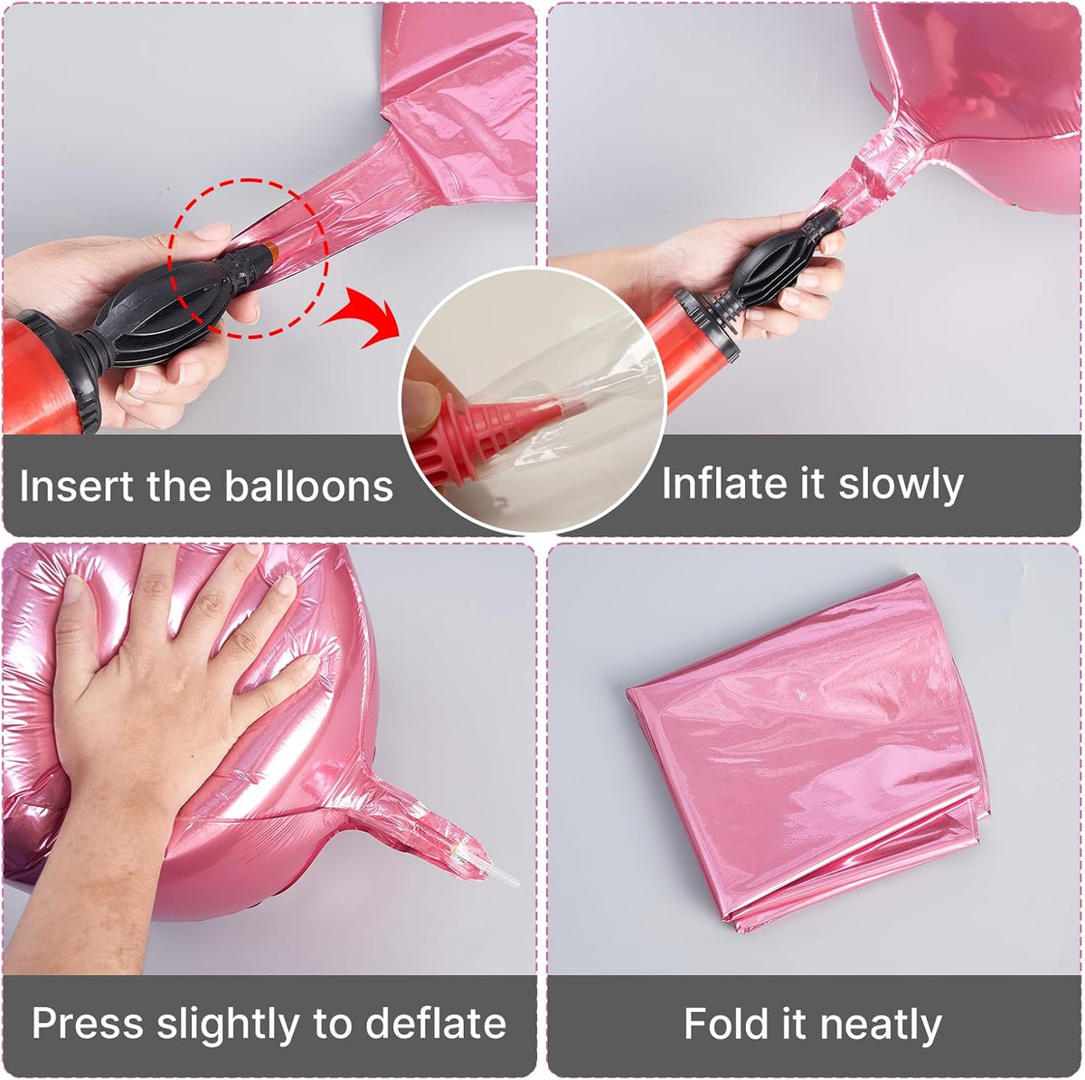 Pearl Pink Foil Balloons 20pcs Large Round Giant Jumbo 4D Balloons