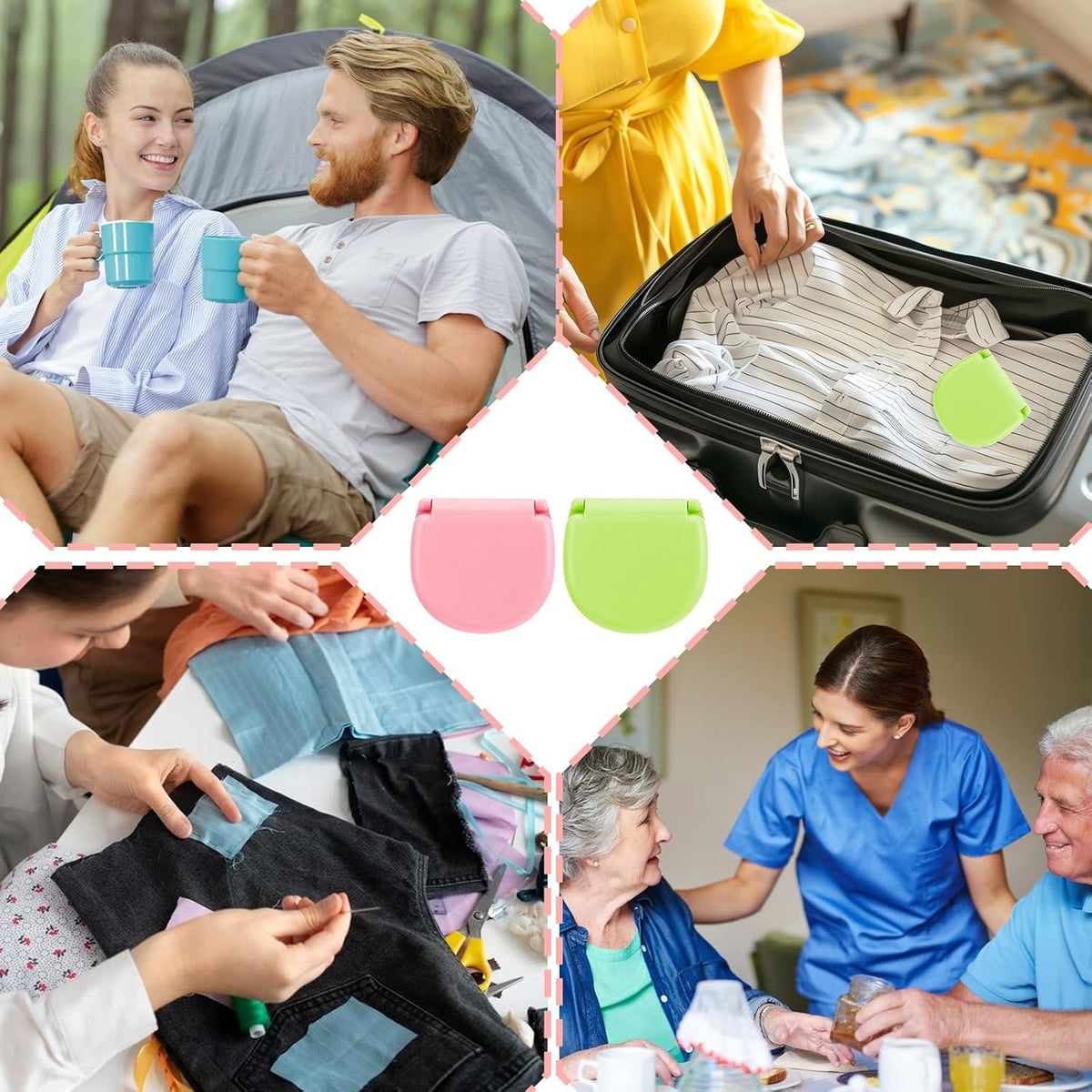 20 Pack Mini Travel Sewing Kit, Portable Sewing Tool Kits, Beginner Emergency Sewing Repair Kit with Threads Scissors Hand Sewing Needles, Plastic Sewing Kit, DIY Sewing Supplies (Green, Pink)