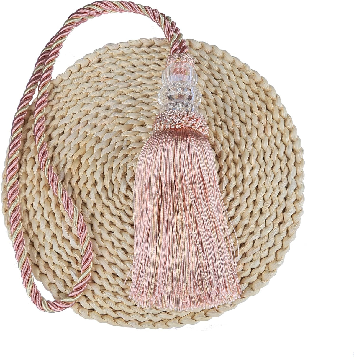 2 Pack Curtain Tiebacks with Tassel, Mix Pink