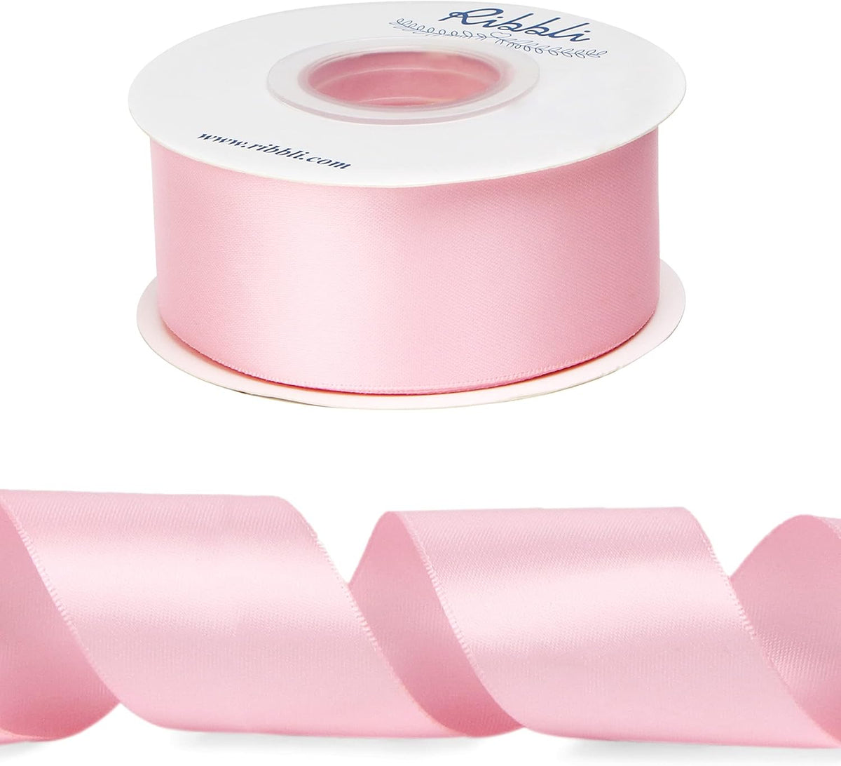 Light Pink Double Faced Satin Ribbon,1-1/2” x Continuous 25 Yards,Use for Bows Bouquet,Gift Wrapping,Baby Shower,Floral Arrangement