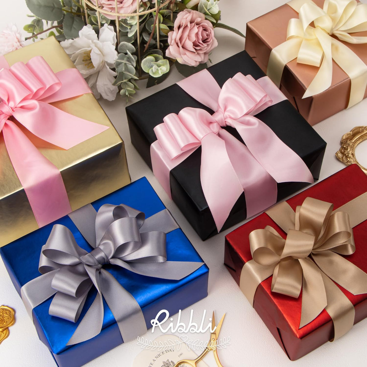 Light Pink Double Faced Satin Ribbon,1-1/2” x Continuous 25 Yards,Use for Bows Bouquet,Gift Wrapping,Baby Shower,Floral Arrangement