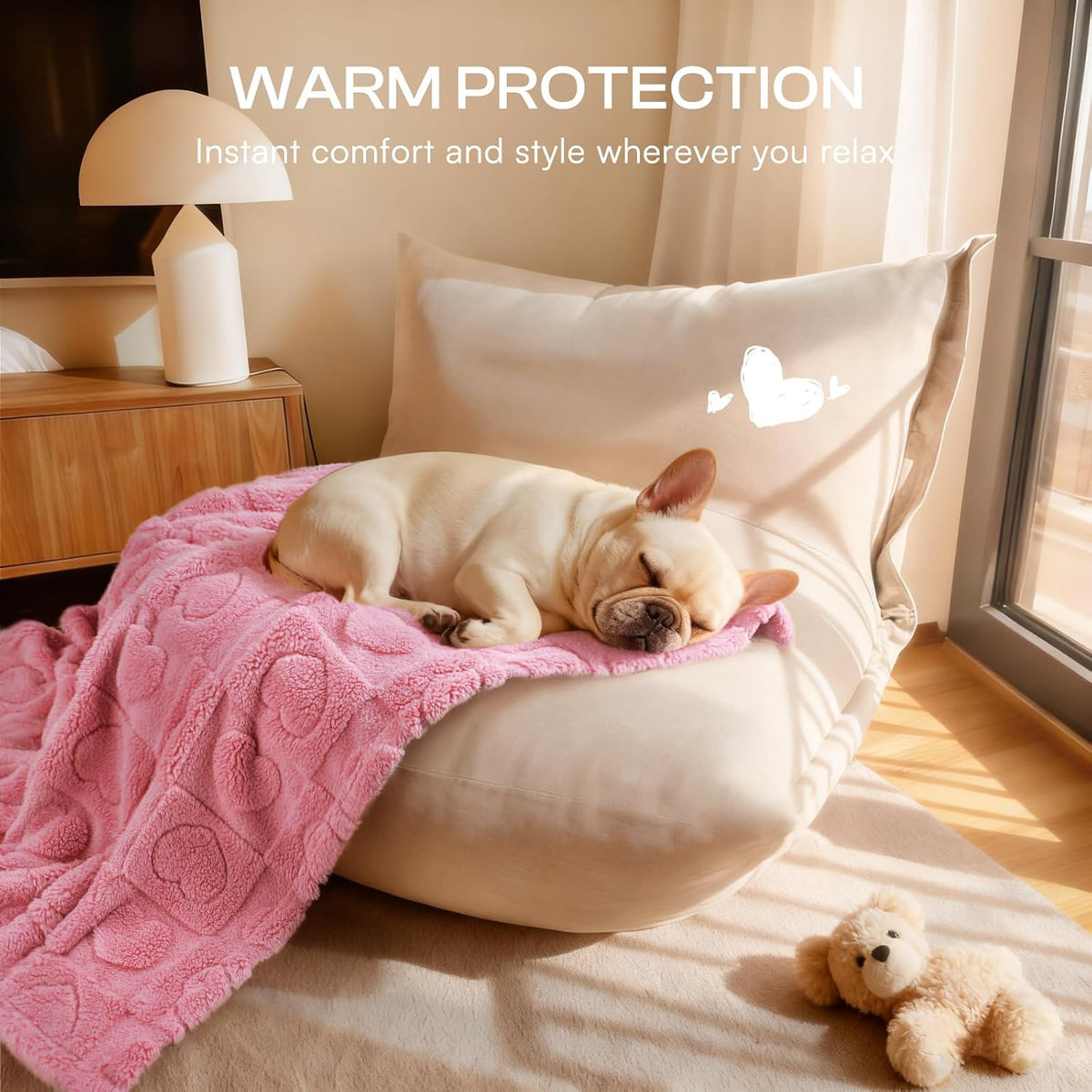Small Dog Blanket Washable Pet Bed Cover Soft Fluffy Puppy Blanket with Premium Fleece 300GSM Cozy Calming Cat Blankets for Indoor Cats Pink 41x31 inch