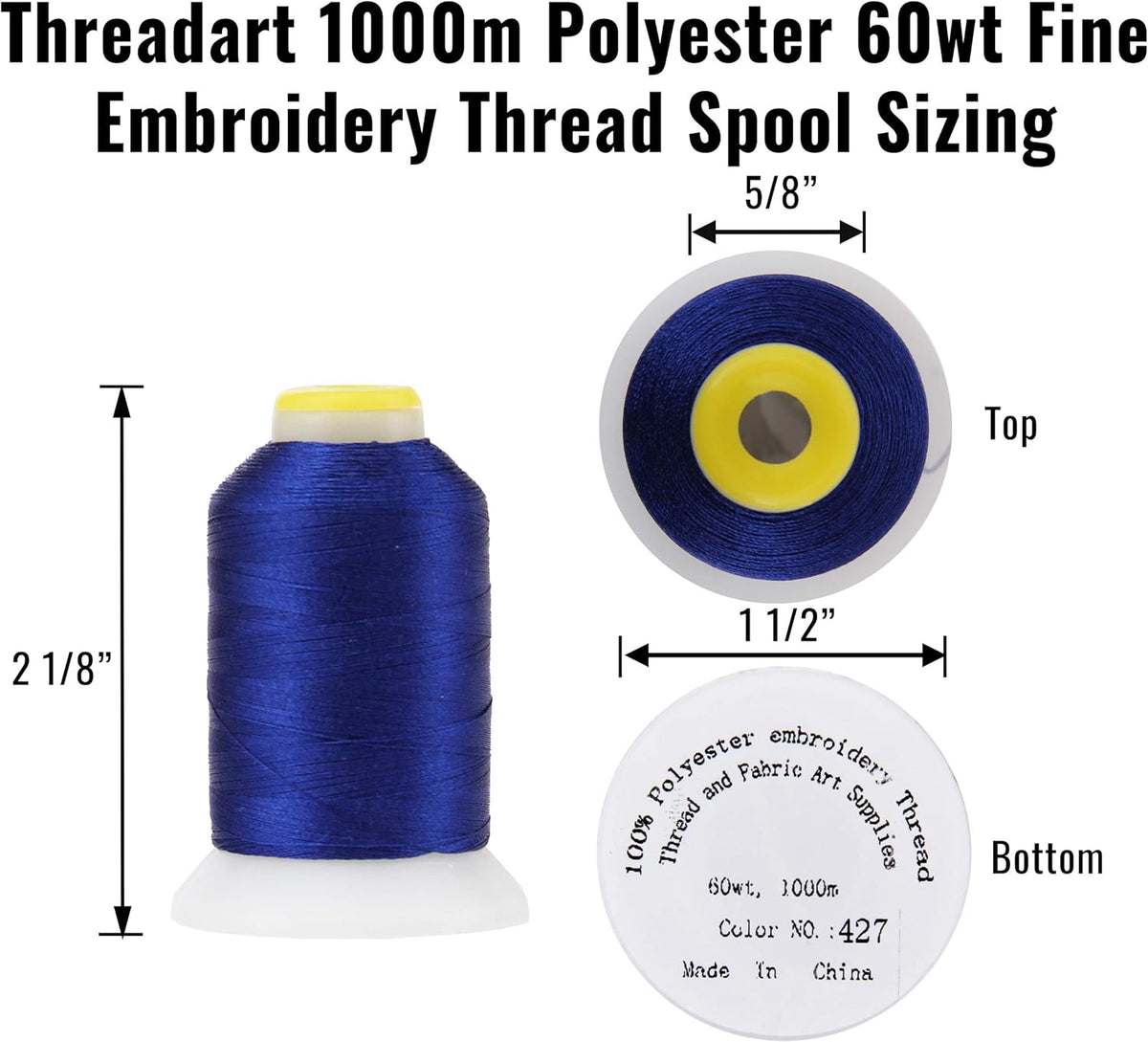60wt Embroidery Bobbin Thread, 1000M, Pink | Lightweight bobbin thread for machine embroidery and sewing. Smooth 60wt thread helps designs stitch cleanly.