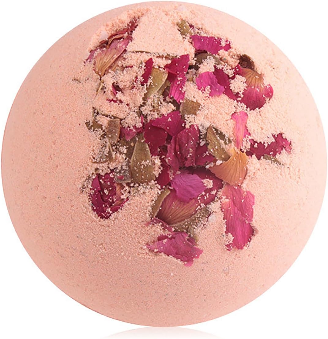 Bath Bombs for Women Spa Gift Set with Rose Essential Oils Sea Salt Relaxing Birthday Gift for Her Bubble Bath Skincare