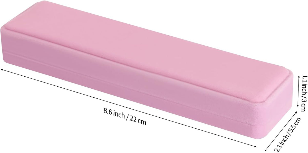 4 Pieces Velvet Bracelet Necklace Pendant Jewelry Box, Small Long Jewelry Watch Gift Box for Proposal, Wedding, Engagement, Christmas (Pink-4PCS)