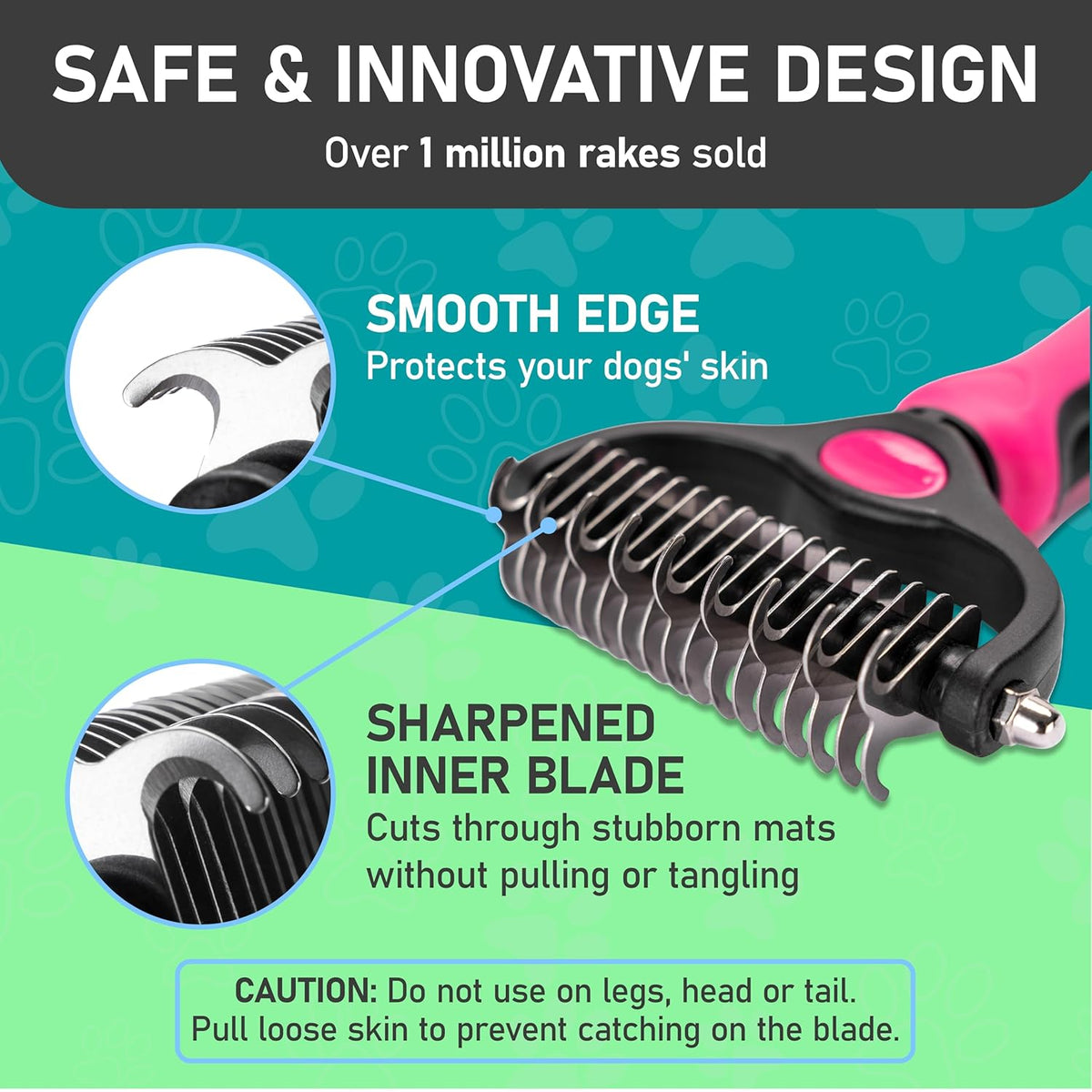 Maxpower Planet Hair Brush - Double Sided Shedding, Dematting Undercoat Rake for Dogs, Cats - Extra Wide Dog Grooming Brush, Pink