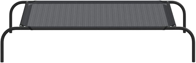 Elevated Dog Bed for Large Breeds, Raised Pet Cot with Breathable Textilene Fabric, Portable Cooling Bed for Indoor and Outdoor Use, Weather-Resistant Frame, Black