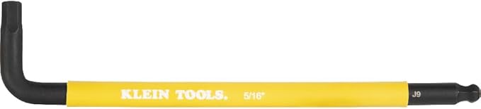 Klein Tools BLS9 9-Piece Extra-Long Hex Key Set, SAE Color-Coded L Style Ball-End Keys with Caddy, Heat-Treated, Sizes 7/64-Inch to 3/8-Inch