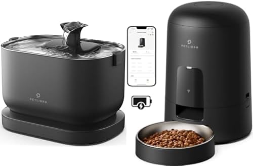 Bundle of PETLIBRO Wi-Fi Rechargeable Automatic Pet Feeder + PETLIBRO Wireless Battery Operated Pet Fountain