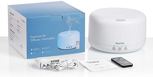 BlueHills Premium Set of Two Large 1000 ML and 2000 ML XL Essential Oil Diffusers Humidifier Combo for Large Room Home with Décor LED Lights Great Gift – Value Pack of Dark Wood Grain