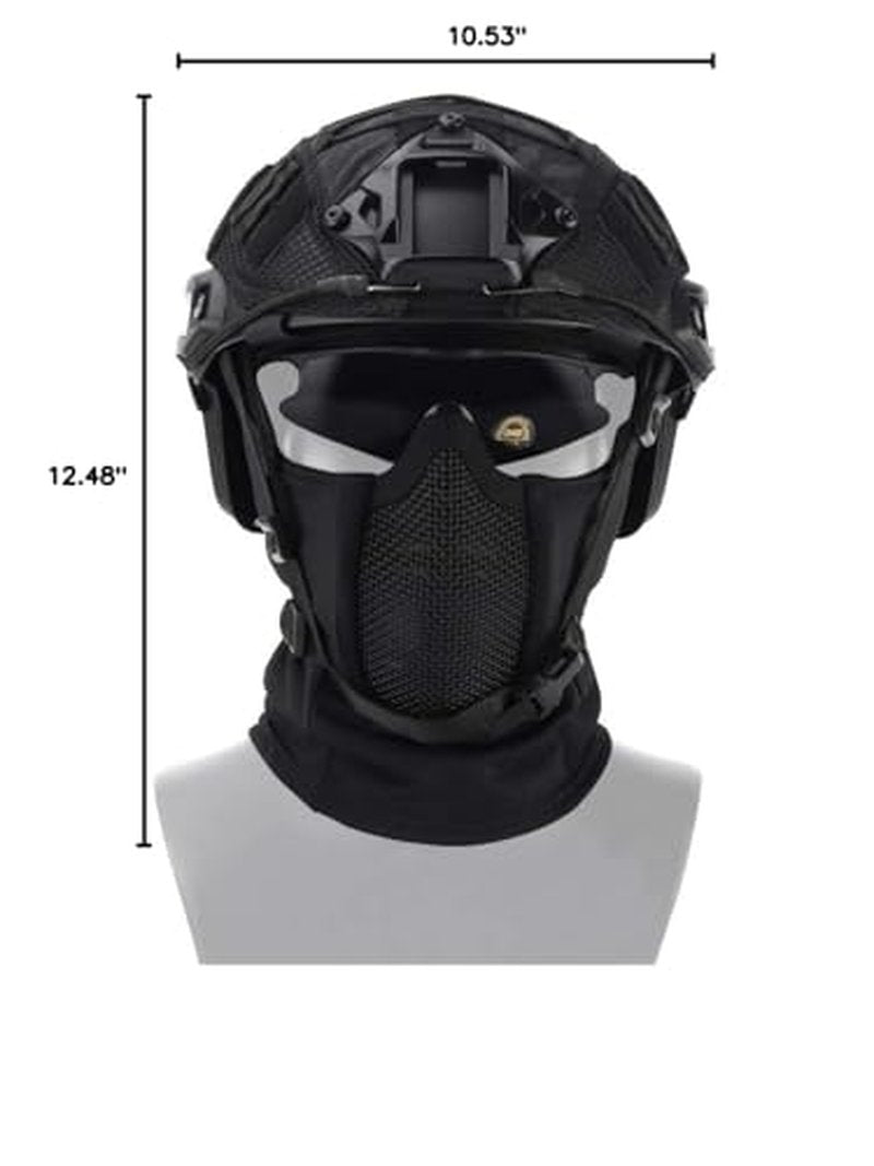 Tactical Full Face Mask Balaclava Cap Motorcycle Army Airsoft Paintball Headgear Metal Mesh Hunting Protective Mask