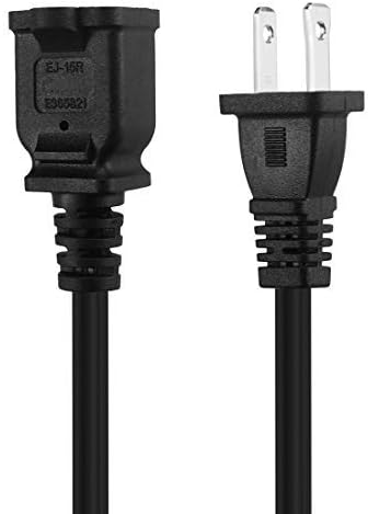 6FT(1.8M) Polarized US 2-Prong Male-Female Extension Power Cord, 2 Outlet Extension Cable Cord US AC 2-Prong Male/Female Power cable10A/125V, Nema 1-15P to 1-15R Cable Polarity