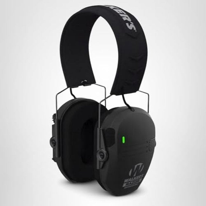 WALKER'S Razor Rechargeable Electronic Muff - HD Speakers 21dB NRR Compact Collapsible Hunting Shooting Hearing Protection Earmuffs, USB Charging Cable Included, Black