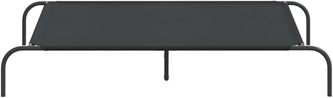 Elevated Dog Bed for Large Breeds, Raised Pet Cot with Breathable Oxford Fabric and Durable Powder-Coated Steel Frame, Indoor Outdoor Cooling Bed for Dogs up to 90 lbs, Black