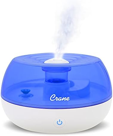 Crane Personal Ultrasonic Cool Mist Humidifier, for Home Bedroom Hotels Travel and Office, 0.2 Gallon, Filter Free, Blue and White (Pack of 4)