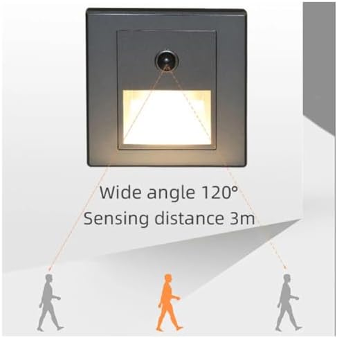 5Pcs 3W Recessed LED Motion Sensor Stair Lights, 3000K Warm White, Wall-Mounted Indoor Step Lamps - Silver Finish