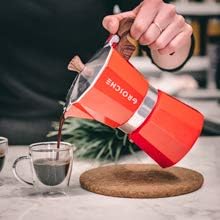 GROSCHE Milano 6 Espresso Cup, 9.3 oz Red Stovetop Espresso Maker - Italian Moka Pot | Cuban Coffee Maker And Italian Moka Pot For Stovetop Espresso; For Gas, Electric, And Propane Stoves With A Soft-Touch Handle