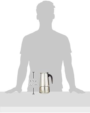 Mixpresso 9 Cup Greca Moka Pot, Stainless Steel Stovetop Espresso Maker | 15oz/450ml Italian stovetop coffee maker with classic percolator design, ideal for preparing coffee at home or while camping