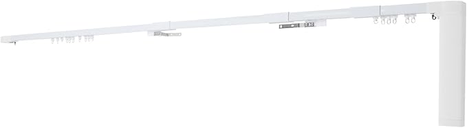 Smart Curtains System, Motorized Curtain Track 47-244 inch Adjustable Length, Motorized Rod with Remote Control, Ceiling and Wall Mount, Automated Curtain Track System (85-204.7in)