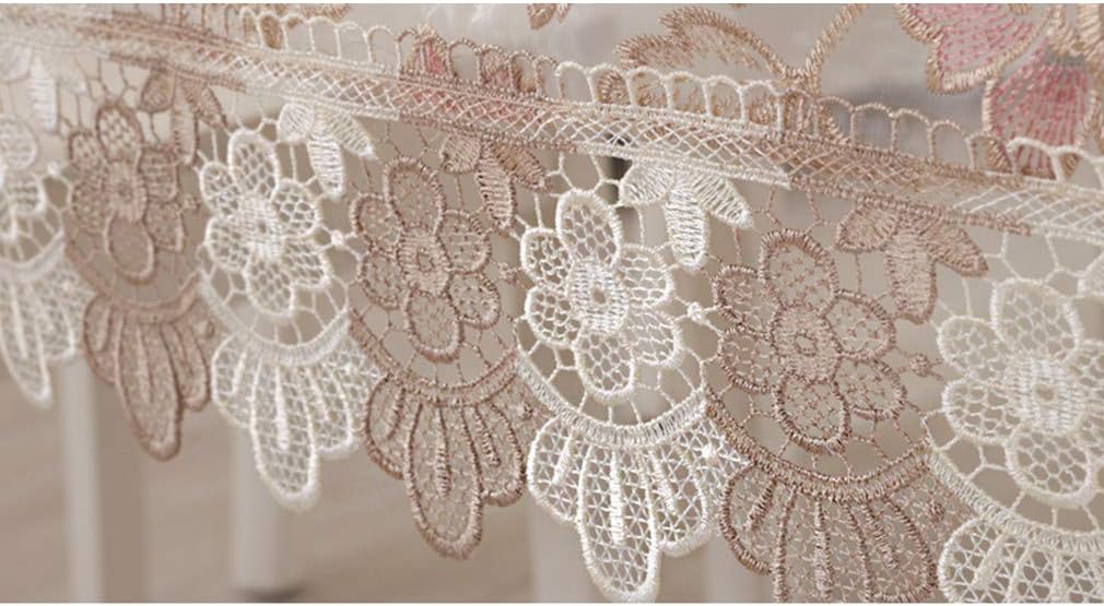 Lace Polyester Tablecloth Embroidery Rectangle Table Cloths for Party Wedding Kitchen Dining Home Decorations, 52 x 70 Inch, Pink