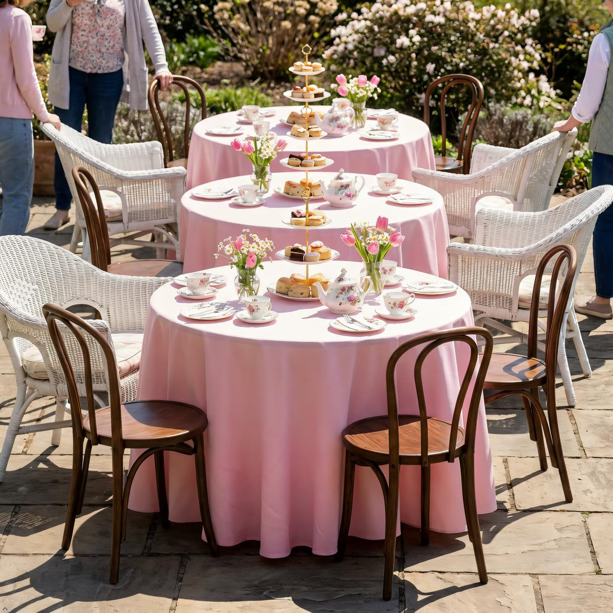8 Pack Pink Round Tablecloth 90 Inch