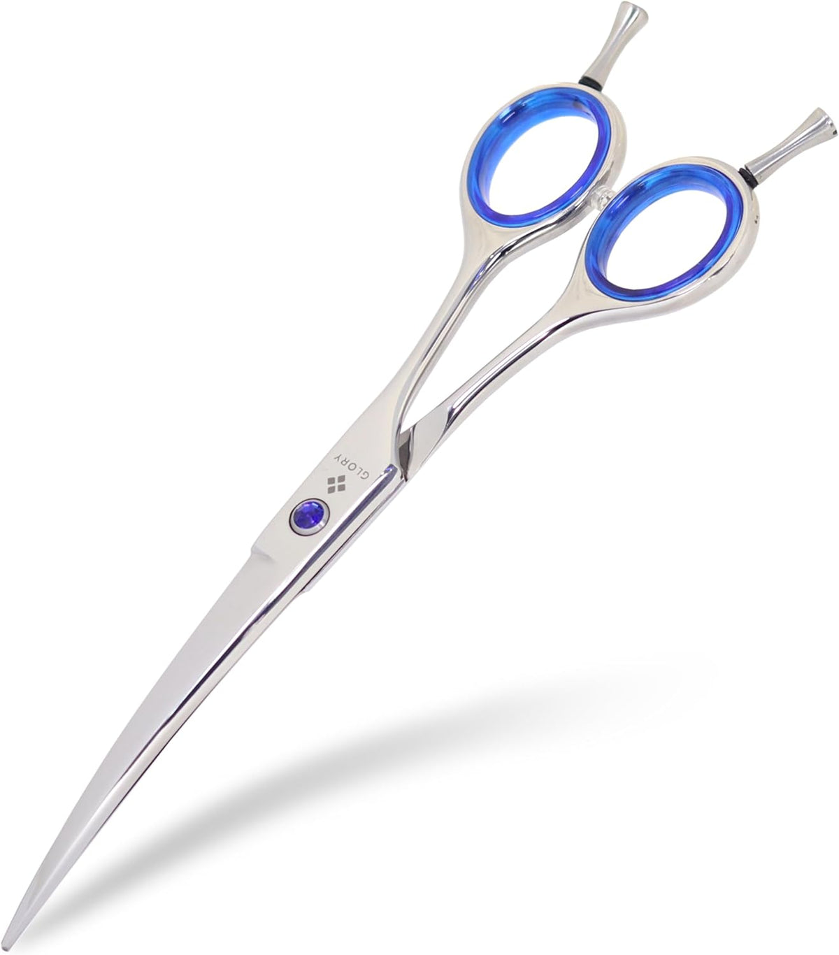 GLORY Professional Curved Dog Grooming Scissors, 7.5 Inches Stainless Steel Pet Shears for Dogs & Cats, Sharp Trimming Scissor for Face, Paws & Body - Ergonomic Home & Salon Use