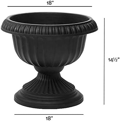 Root & Vessel, 39188.03, Grecian Urn Planter, 18-Inch, Black