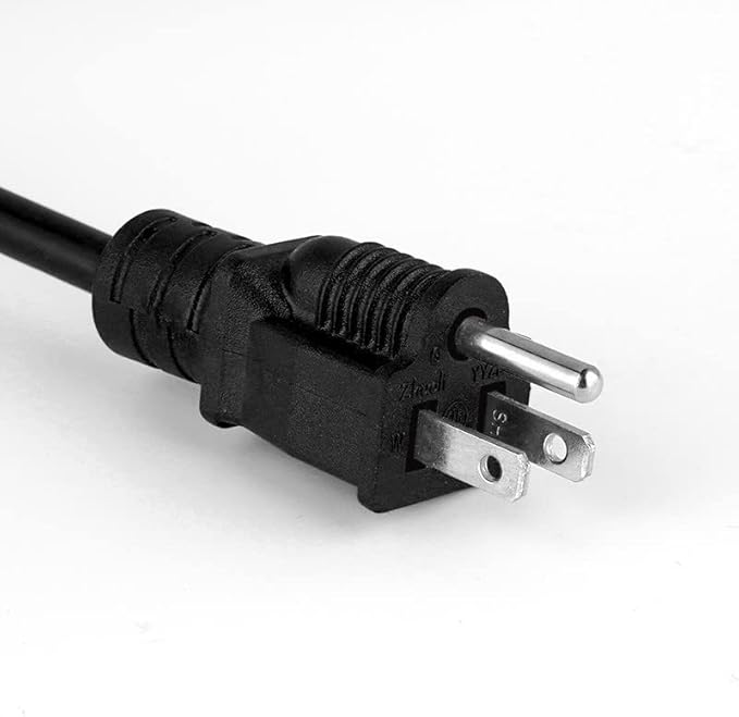 16 SJTW AWG Heavy Duty Power Cord 3 Prong Extension Cord, NEMA 5-15P to NEMA 5-15R, Power Cable for Indoor and Outdoor Use, Black Color, ETL Listed (2 Packs 10FT Black)