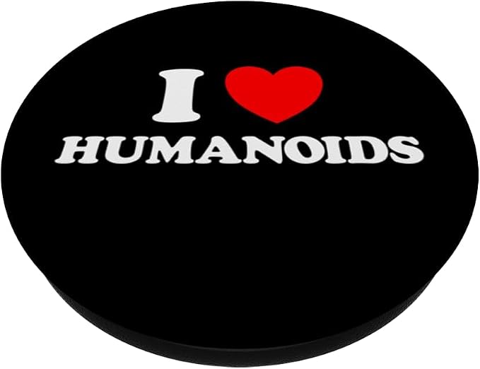 Humanoid Heart Funny Cute Embodied AI Bot Robot Being Fan PopSockets Adhesive PopGrip