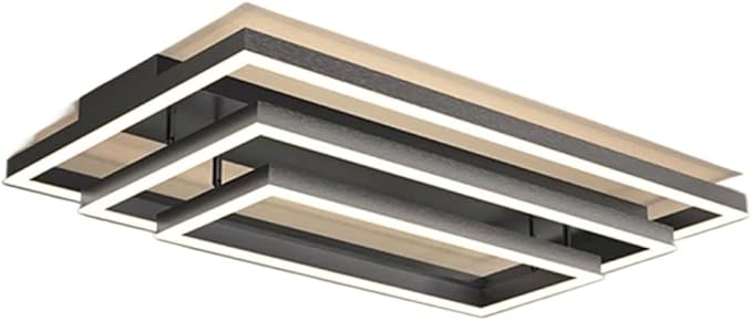 Nordic Home Decoration Salon Bedroom Decor Smart Led Lamp Lights for Room Dimmable Ceiling Light Indoor Lighting Minimalist Design(Neutral Light,Black 3layers)