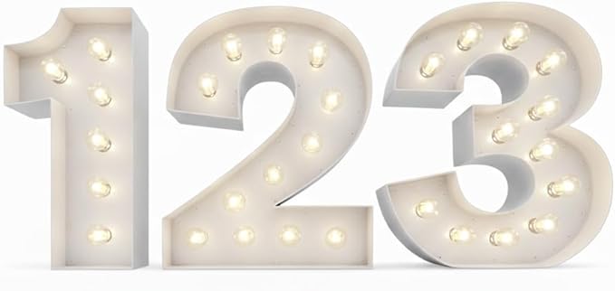 NEONSIGN Premium White Metal Marquee Letters for Wall Decor - 1.5ft to 4ft Large Light Up Alphabet & Numbers - Vintage Industrial LED Sign for Wedding, Party, Business Logo & Home Bar (24 INCHES)