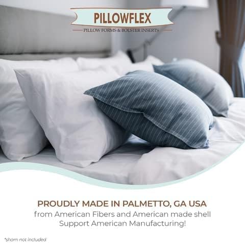 Pillowflex Synthetic Down Pillow Insert 21x31 in - Karate Chop Pillow | Oversized Queen Sham Form, Plush Polyester Cotton Blend, Cloud-Like Comfort, Clump-Resistant Fill, Smooth Elegant Finish