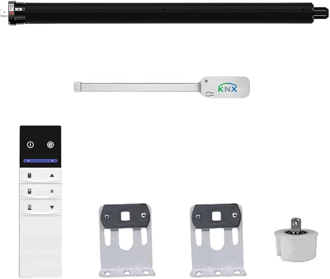 KNX Smart Tubular Motor 120V, Heavy Duty Electric Roller Shade Engine, Wired Automation Blind Drive, 433MHz Remote, Quiet Lift for Wood Blinds & Screens (50 N.m for Φ50mm（2") Groove Tube