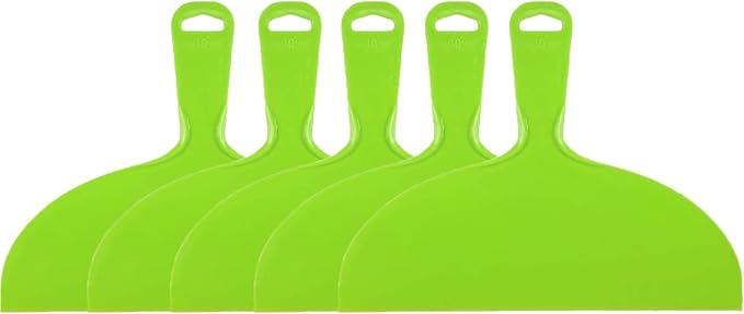 5Pcs Putty Scraper 10" Plastic Flexible Putty Knives,Large Size Pack,Disposable Spreader Flexible Plastic Paint Scraper Tool for Spackling, Taping Drywall Wall Painting (10")