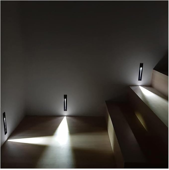 Modern Stairway Lights 10Pcs Led Lighting for Stair Railing Embedded 3W Ac85 265V Non Waterproof Ideal for Stair/Decks/S/Hallway/Movie Theater Corridor 4000K,Brushed Gold-4000K