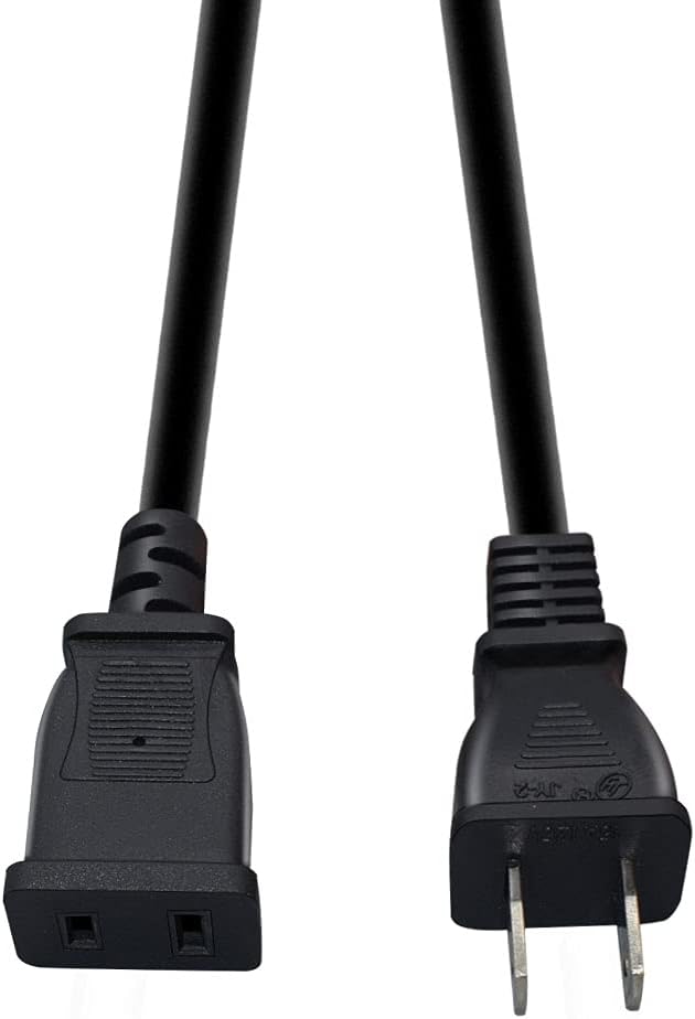 Toptekits (1.6ft/0.5m) USA Outlet Saver Power Extension Cord Cable 125V 10A 2-Prong 2 Outlets for NEMA 5-15P to NEMA 5-15R,Nice Short Little Extension