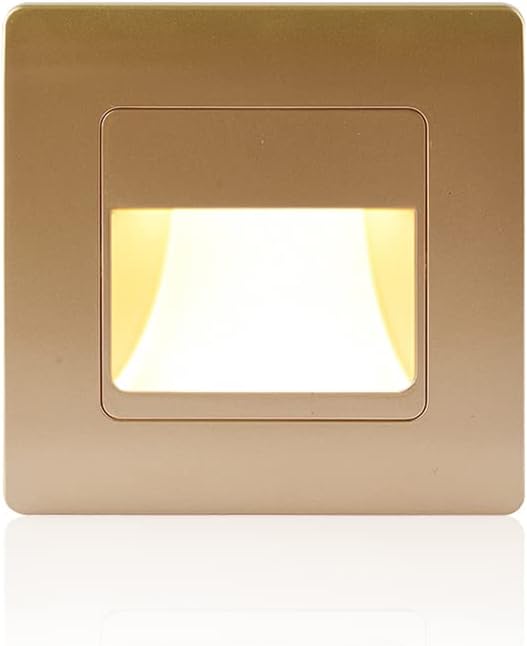 Recessed LED Stair Light Wall Lamp Motion Sensor Wall Lamp AC85-265V Step Lamp Corridor Lighting Indoor Wall Lighting 1PcsColdWhite Gold