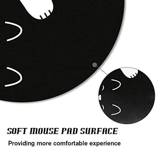 Mouse Pad Hockey Typography Hockey, Round Mousepad, Non-Slip Rubber Base Mouse Mat for Laptop and Computer