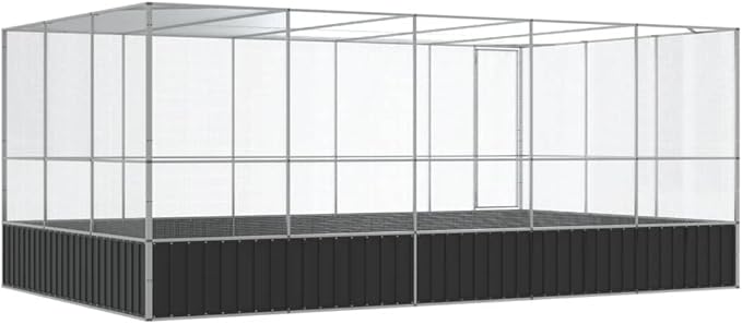 Steel Aviary with Extension, Large Bird Cage with Lockable Door, Aviary Spacious and Versatile Cage Ideal for Parakeets, Parrots, Lovebirds, Cockatiels, Pigeons, 203.9"x120.9"x83.5",-286