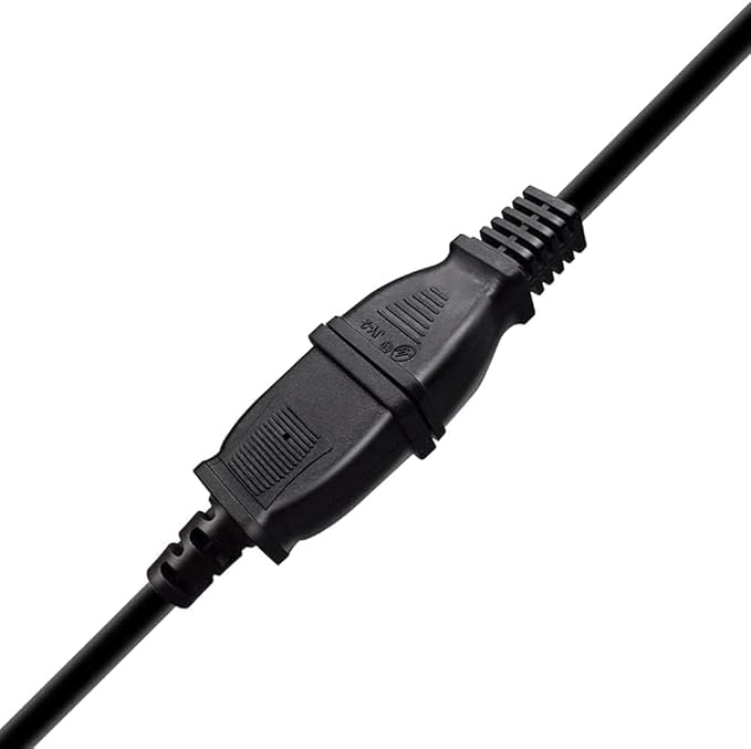 Toptekits (5ft/1.5m) USA Outlet Saver Power Extension Cord Cable 125V 15A 2-Prong 2 Outlets for NEMA 5-15P to NEMA 5-15R