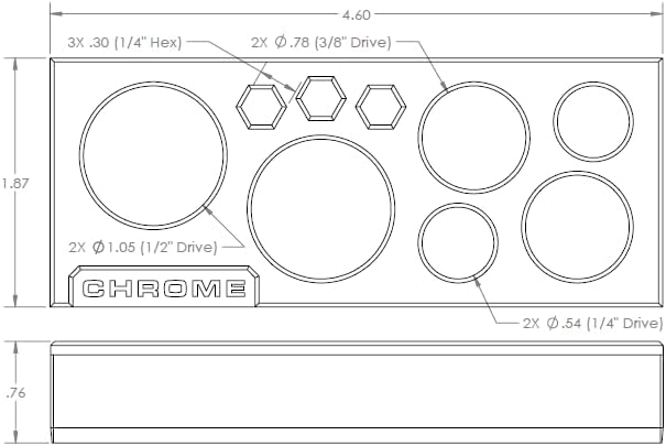 MagAttach Chrome Adapter and Short Extensions Magnetic Interconnecting Organizer Tray (Grey/Black)