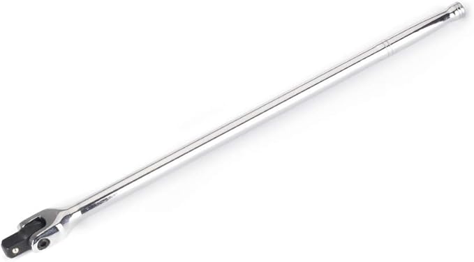 FLZOSPER 1/2-Inch Drive Premium Extension Breaker Bar | 18" Length | Heavy Duty CR-V Steel | 180° Rotating Flex Cr-Mo Head | Spring-Loaded Detent Ball Great for Automotives, Nuts and Bolts