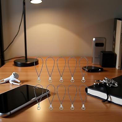 10 Pcs Black Lanyard Cell Phone Charm Split Ring Strap, Clasp Lariat Cord Strap For Mobile Cell Phone/Mp3/Mp4/Usb Flash Drive/Keyrin Clever Design, Cell Phone Charm Accessories