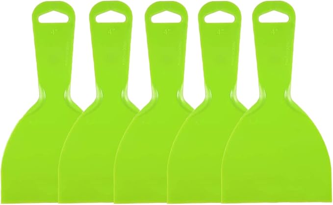 10Pcs Putty Scraper 4" Plastic Flexible Putty Knives,Large Size Pack,Disposable Spreader Flexible Plastic Paint Scraper Tool for Spackling, Taping Drywall Wall Painting (4" - 10Pack)