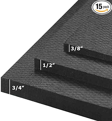 American Floor Mats - Horse Stall Mats - Heavy Duty Stall Tiles - Thick, Durable Rubber Flooring - Solid Black - Slip Resistant - 6' x 10' Set (15 Tiles Total, 24" x 24" Each, 0.38" Thick)